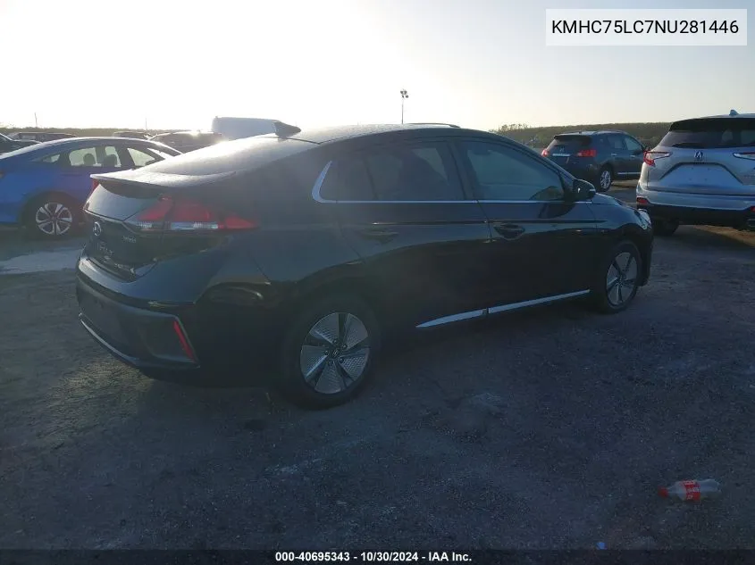 2022 Hyundai Ioniq Hybrid Se VIN: KMHC75LC7NU281446 Lot: 40695343