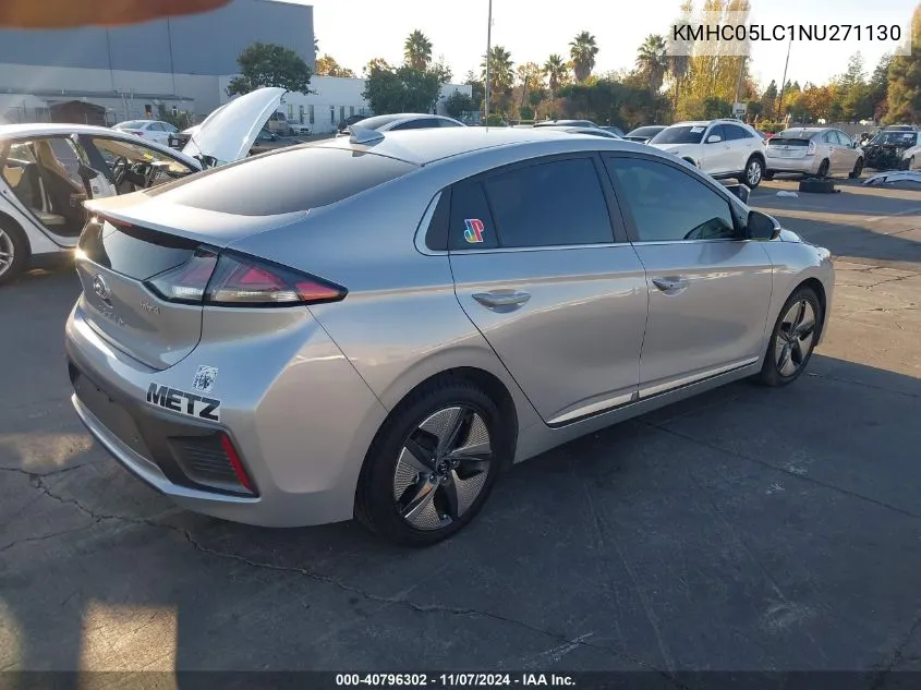 2022 Hyundai Ioniq Hybrid Limited VIN: KMHC05LC1NU271130 Lot: 40796302