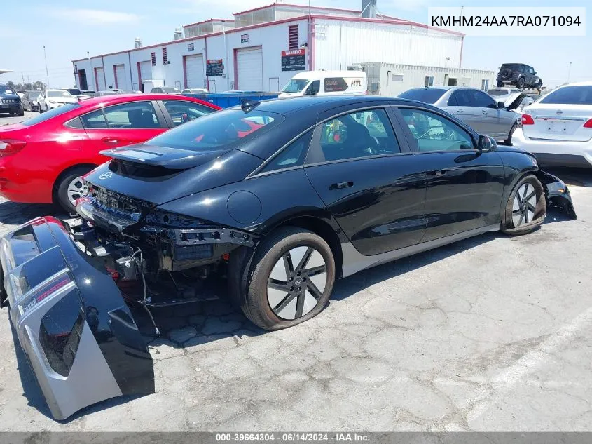 2024 Hyundai Ioniq 6 Se VIN: KMHM24AA7RA071094 Lot: 39664304