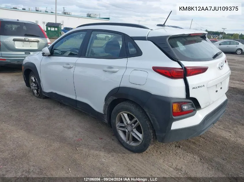 2018 Hyundai Kona Se VIN: KM8K12AA7JU109375 Lot: 12106056