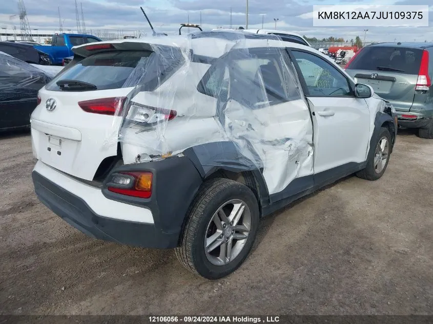 2018 Hyundai Kona Se VIN: KM8K12AA7JU109375 Lot: 12106056