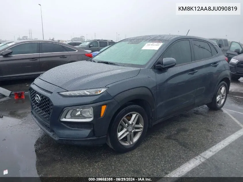 2018 Hyundai Kona Se VIN: KM8K12AA8JU090819 Lot: 39682351