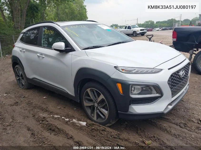 KM8K33A51JU080197 2018 Hyundai Kona Limited