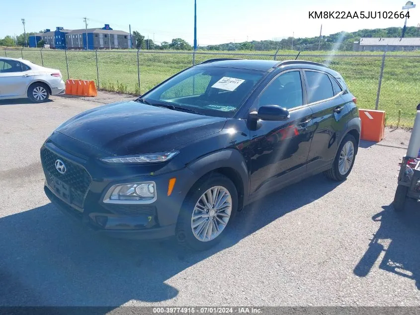 2018 Hyundai Kona Sel VIN: KM8K22AA5JU102664 Lot: 39774915