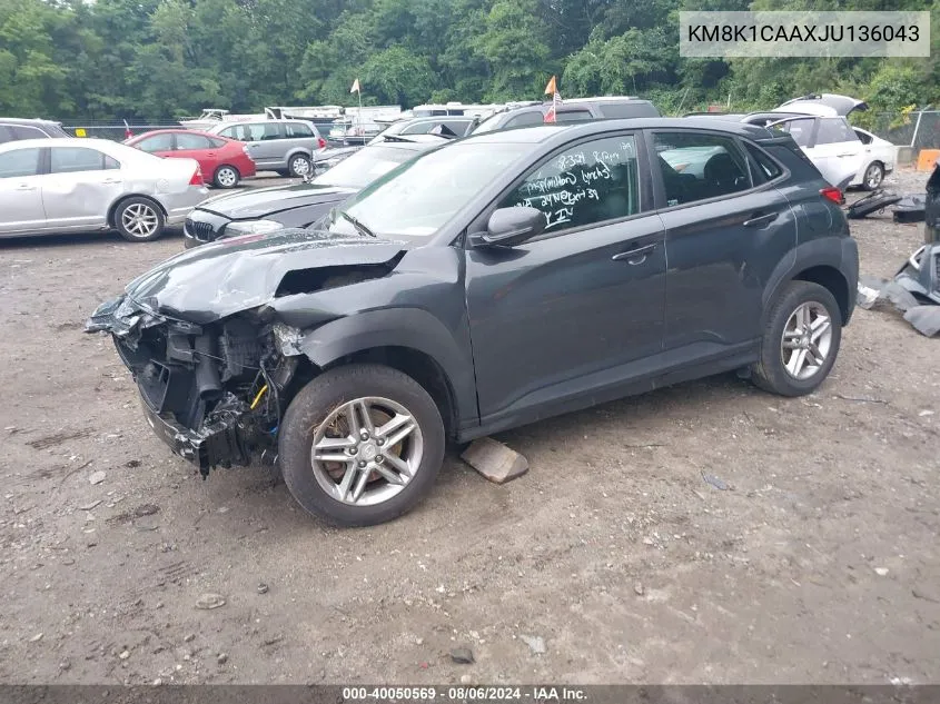 KM8K1CAAXJU136043 2018 Hyundai Kona Se