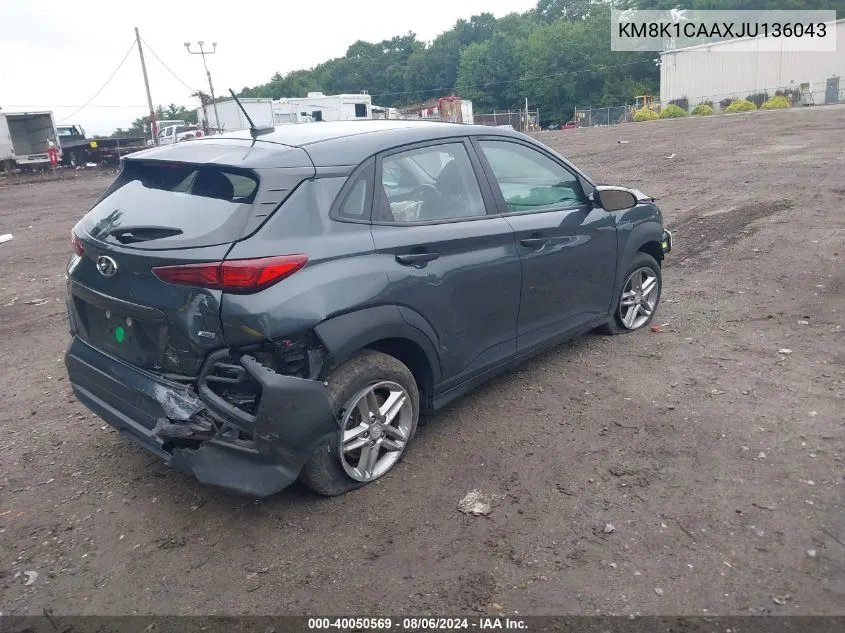 KM8K1CAAXJU136043 2018 Hyundai Kona Se