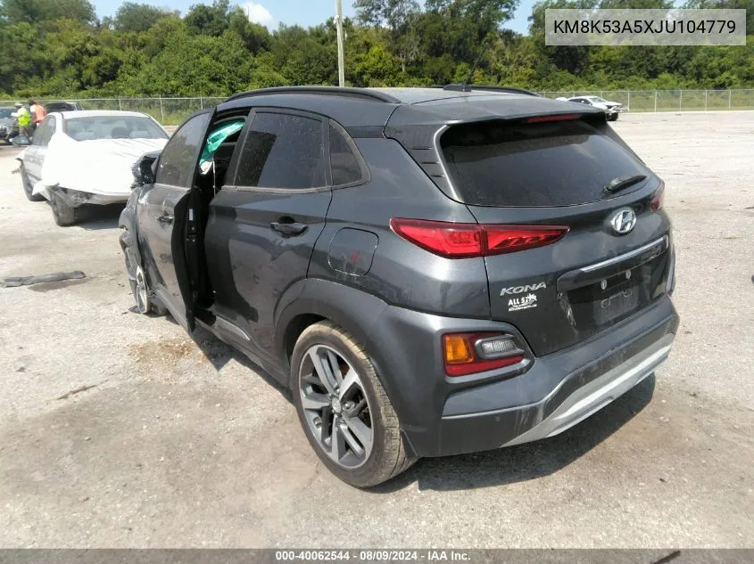 2018 Hyundai Kona Ultimate VIN: KM8K53A5XJU104779 Lot: 40062544