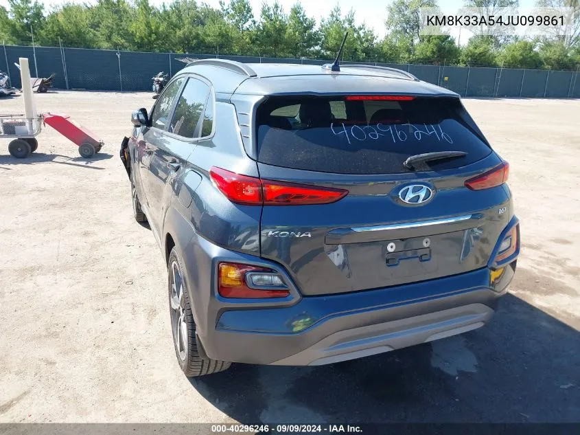 2018 Hyundai Kona Limited VIN: KM8K33A54JU099861 Lot: 40296246