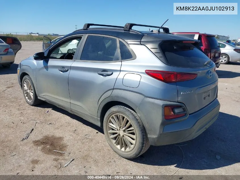 KM8K22AA0JU102913 2018 Hyundai Kona Sel