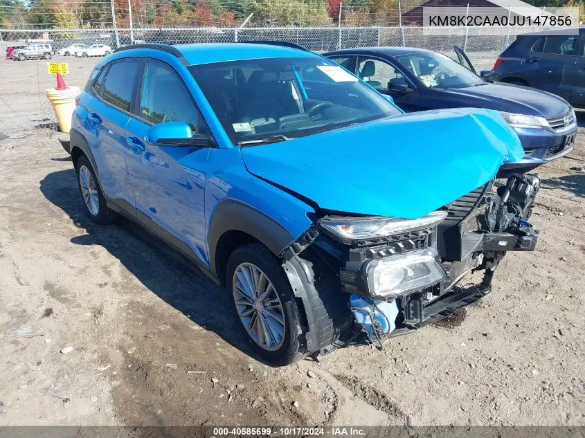 2018 Hyundai Kona Sel VIN: KM8K2CAA0JU147856 Lot: 40585699