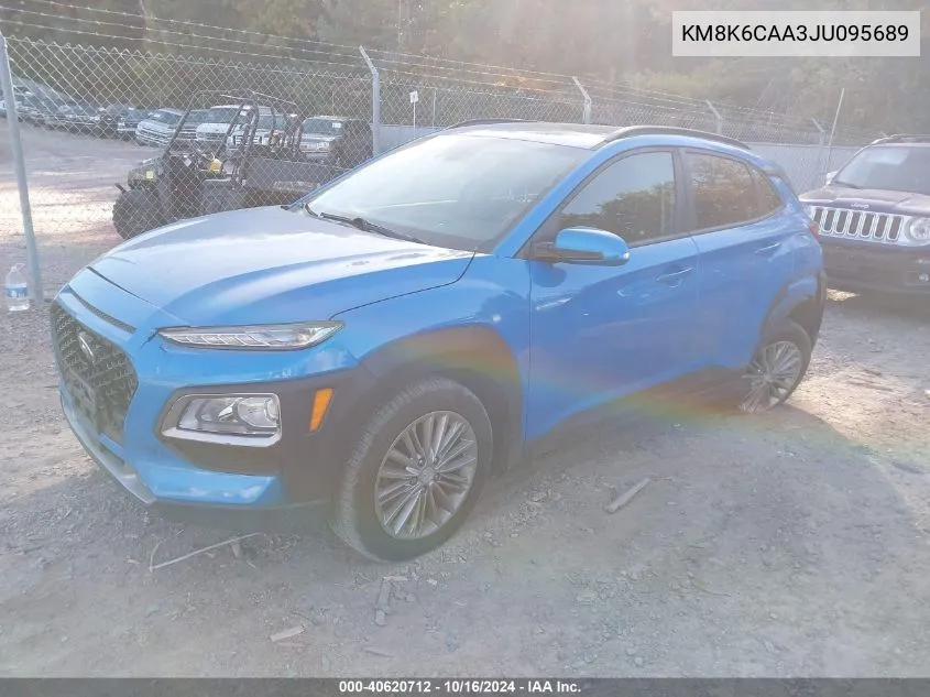 2018 Hyundai Kona Sel VIN: KM8K6CAA3JU095689 Lot: 40620712