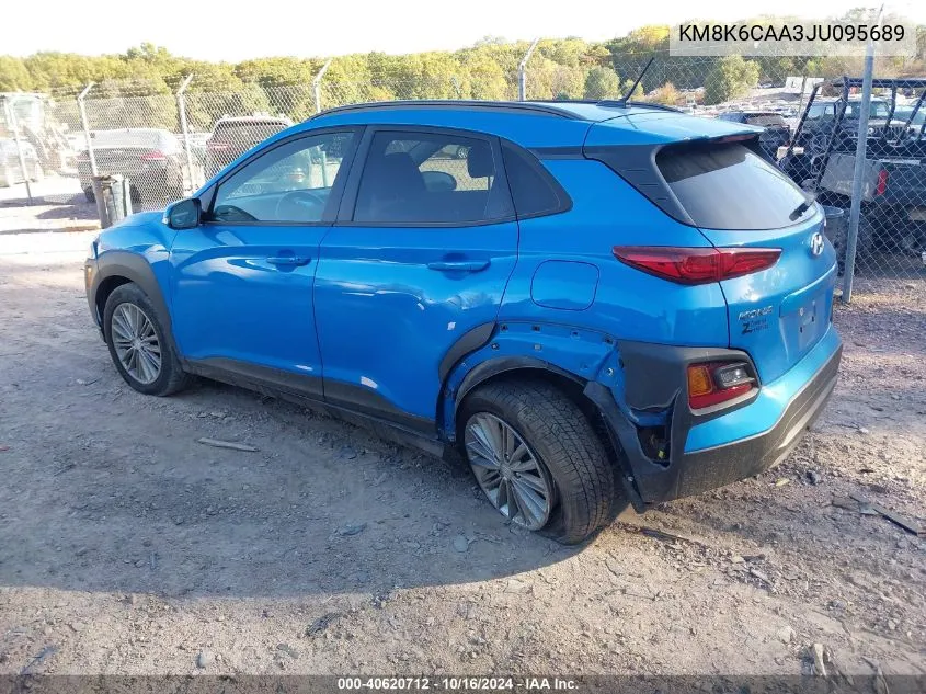 2018 Hyundai Kona Sel VIN: KM8K6CAA3JU095689 Lot: 40620712