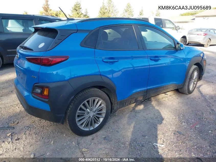 2018 Hyundai Kona Sel VIN: KM8K6CAA3JU095689 Lot: 40620712