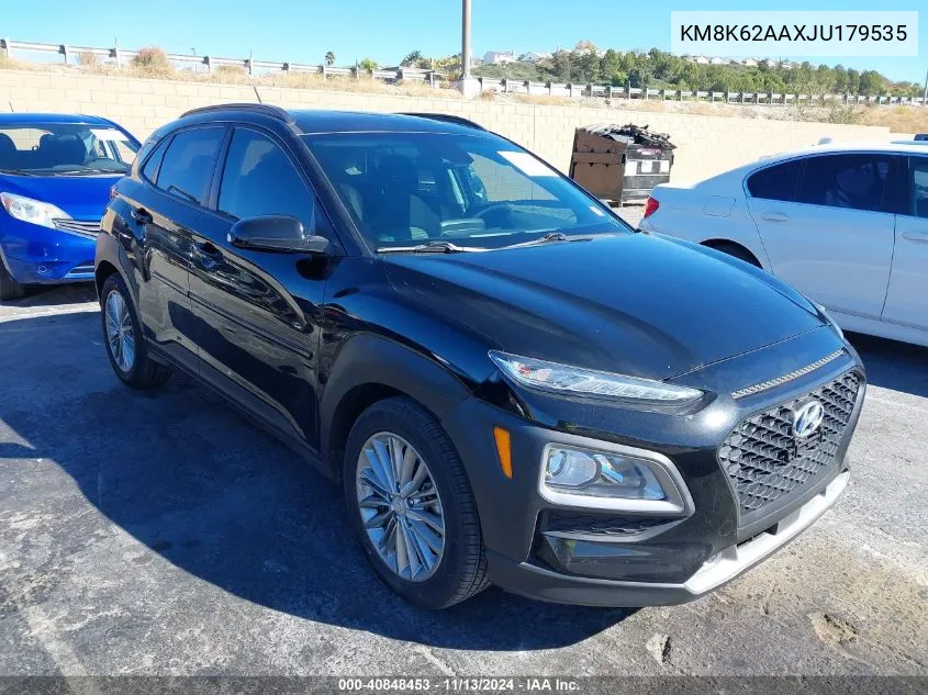 2018 Hyundai Kona Sel VIN: KM8K62AAXJU179535 Lot: 40848453