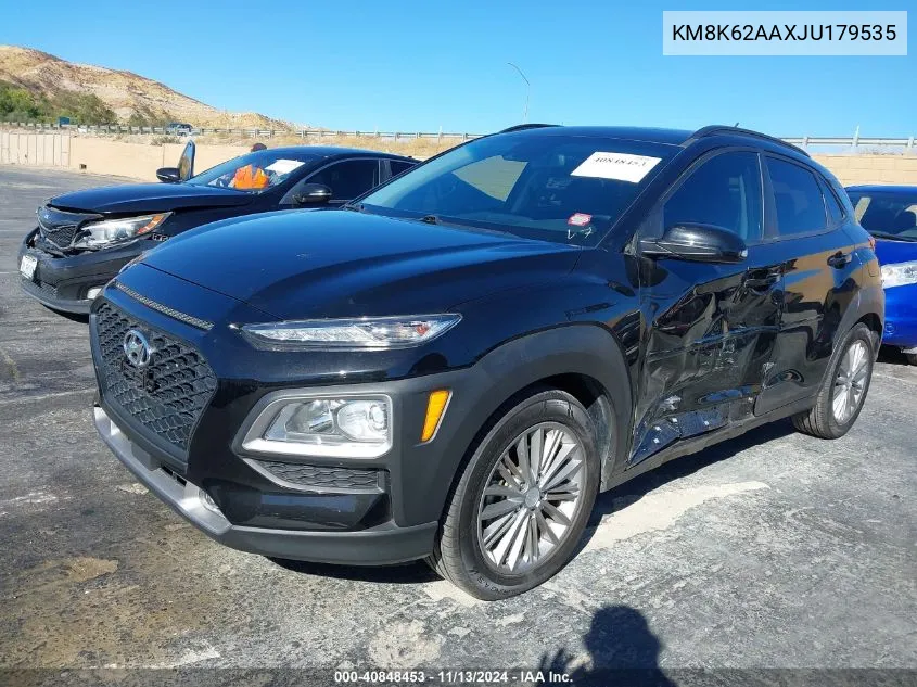 2018 Hyundai Kona Sel VIN: KM8K62AAXJU179535 Lot: 40848453