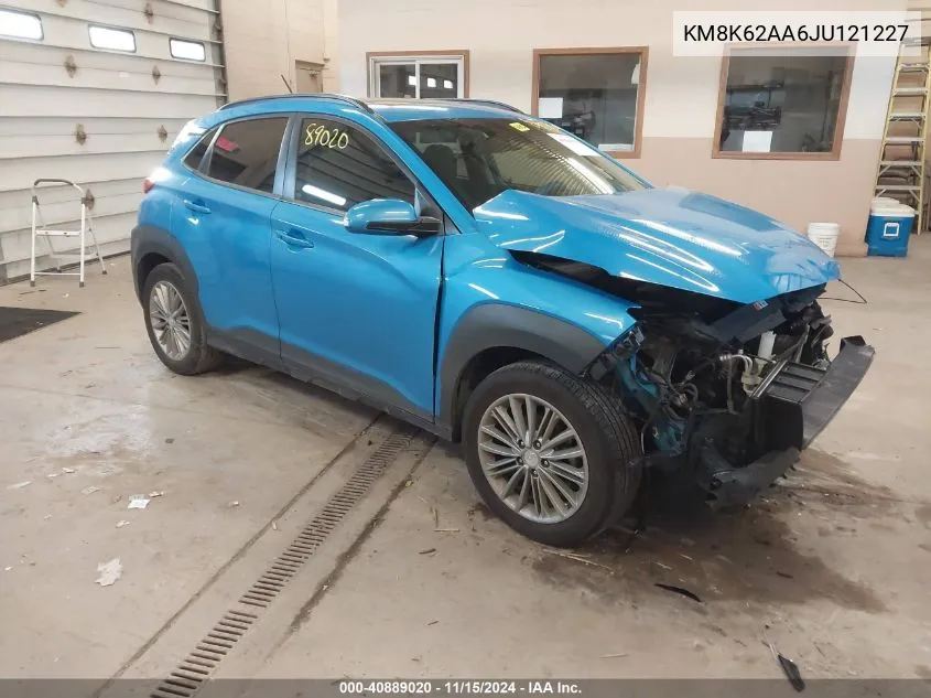 2018 Hyundai Kona Sel VIN: KM8K62AA6JU121227 Lot: 40889020