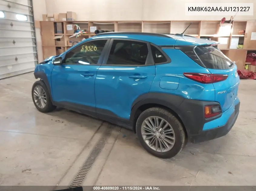 2018 Hyundai Kona Sel VIN: KM8K62AA6JU121227 Lot: 40889020