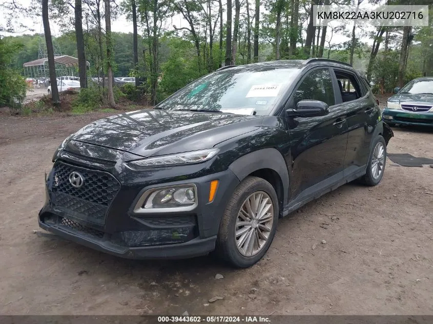 KM8K22AA3KU202716 2019 Hyundai Kona Sel