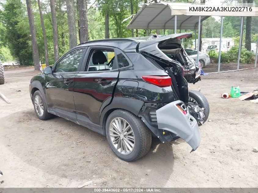 KM8K22AA3KU202716 2019 Hyundai Kona Sel