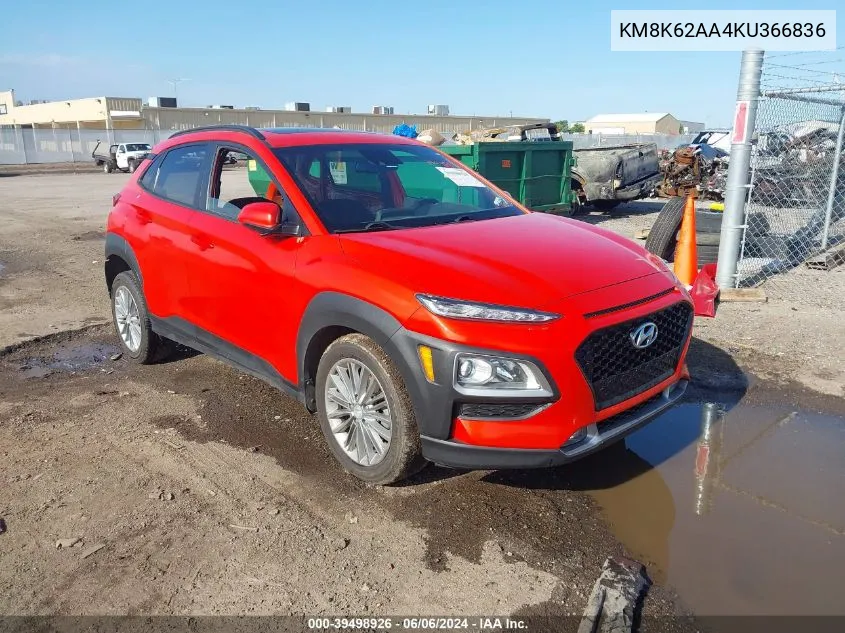 KM8K62AA4KU366836 2019 Hyundai Kona Sel