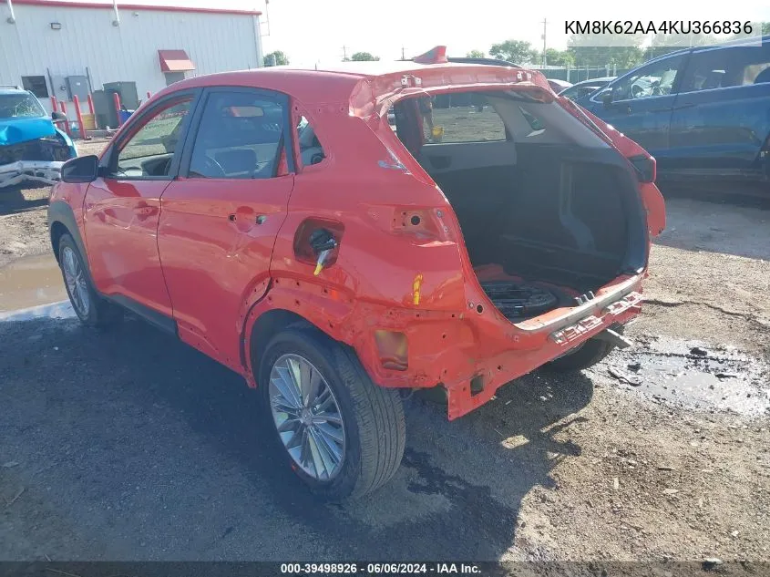 KM8K62AA4KU366836 2019 Hyundai Kona Sel