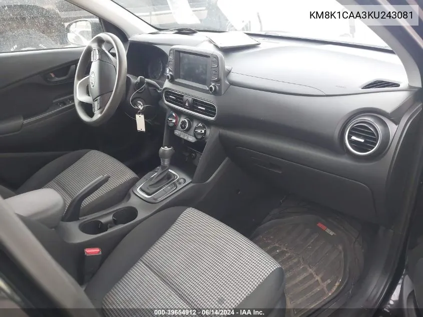 KM8K1CAA3KU243081 2019 Hyundai Kona Se