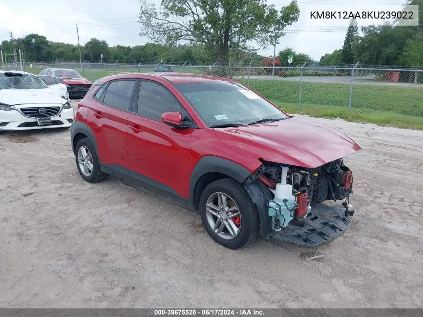 2019 Hyundai Kona Se VIN: KM8K12AA8KU239022 Lot: 39675528