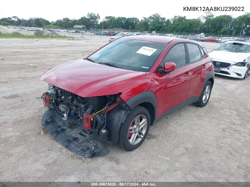 2019 Hyundai Kona Se VIN: KM8K12AA8KU239022 Lot: 39675528