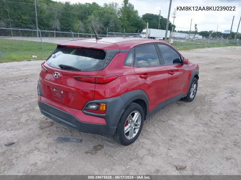 2019 Hyundai Kona Se VIN: KM8K12AA8KU239022 Lot: 39675528