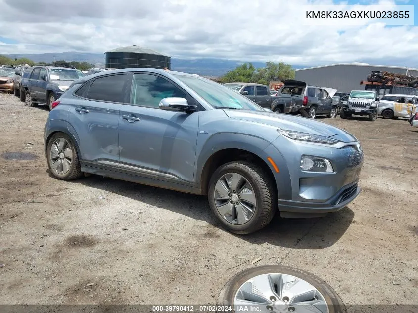 KM8K33AGXKU023855 2019 Hyundai Kona Ev Limited