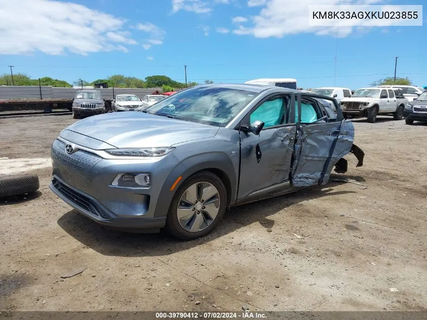 KM8K33AGXKU023855 2019 Hyundai Kona Ev Limited