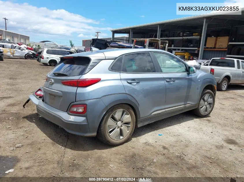 KM8K33AGXKU023855 2019 Hyundai Kona Ev Limited