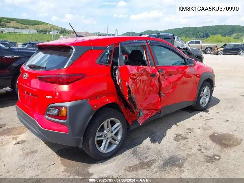 2019 Hyundai Kona Se VIN: KM8K1CAA6KU370990 Lot: 39825785