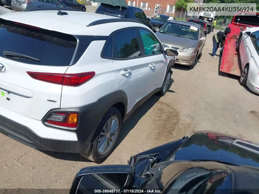 KM8K2CAA4KU356924 2019 Hyundai Kona Sel