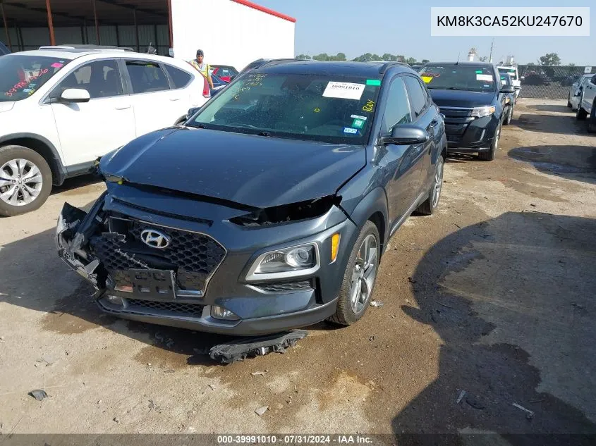 KM8K3CA52KU247670 2019 Hyundai Kona Limited