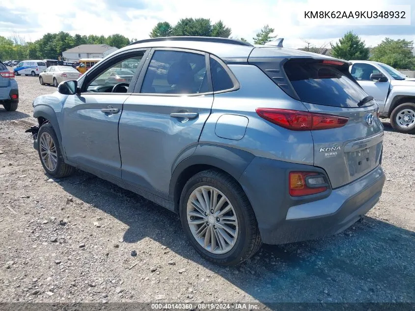 KM8K62AA9KU348932 2019 Hyundai Kona Sel