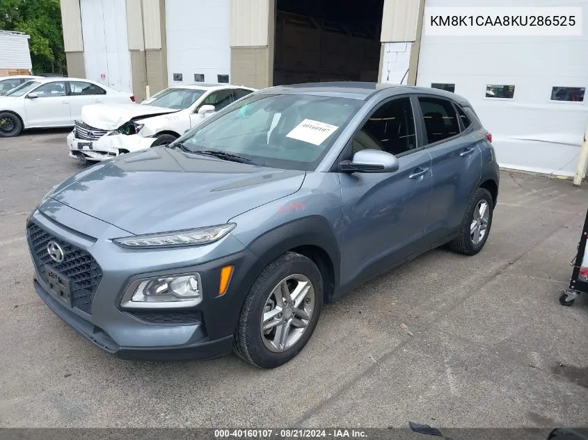 2019 Hyundai Kona Se VIN: KM8K1CAA8KU286525 Lot: 40160107