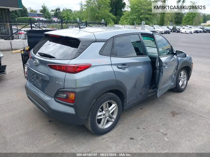 2019 Hyundai Kona Se VIN: KM8K1CAA8KU286525 Lot: 40160107