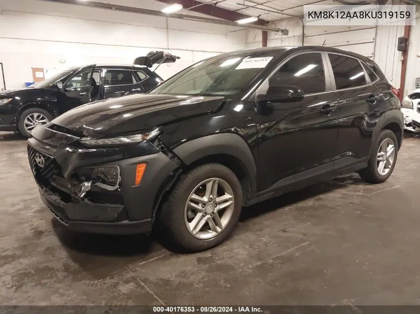 2019 Hyundai Kona Se VIN: KM8K12AA8KU319159 Lot: 40176353