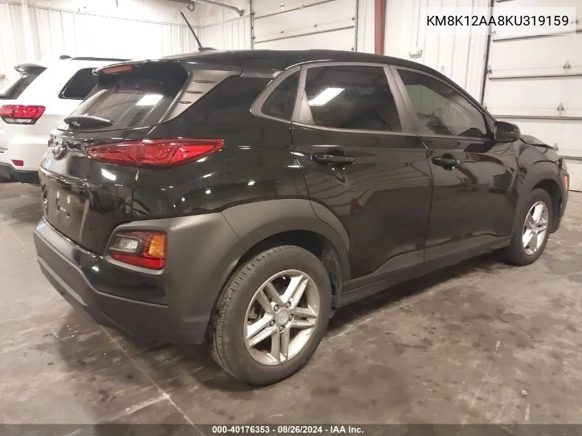 2019 Hyundai Kona Se VIN: KM8K12AA8KU319159 Lot: 40176353