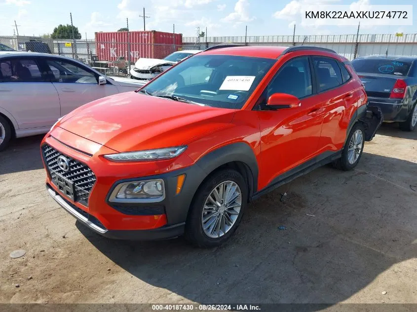 KM8K22AAXKU274772 2019 Hyundai Kona Sel