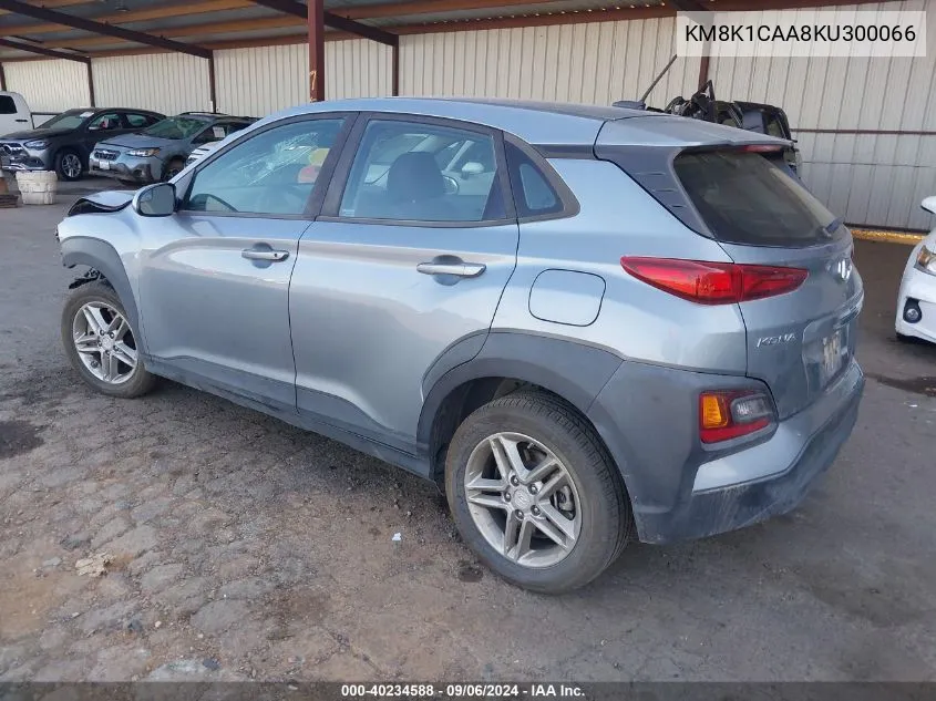 2019 Hyundai Kona Se VIN: KM8K1CAA8KU300066 Lot: 40234588