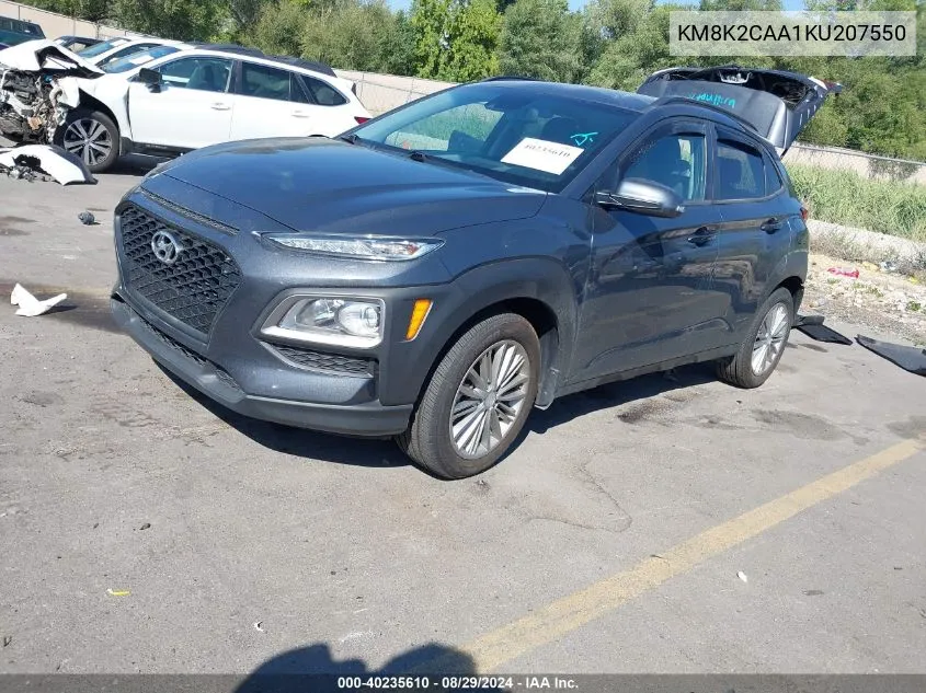 2019 Hyundai Kona Sel VIN: KM8K2CAA1KU207550 Lot: 40235610