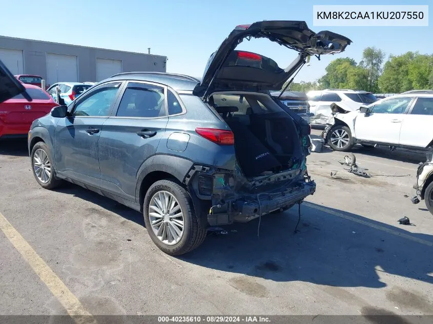 2019 Hyundai Kona Sel VIN: KM8K2CAA1KU207550 Lot: 40235610