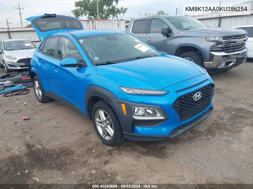 2019 Hyundai Kona Se VIN: KM8K12AA0KU286254 Lot: 40243668