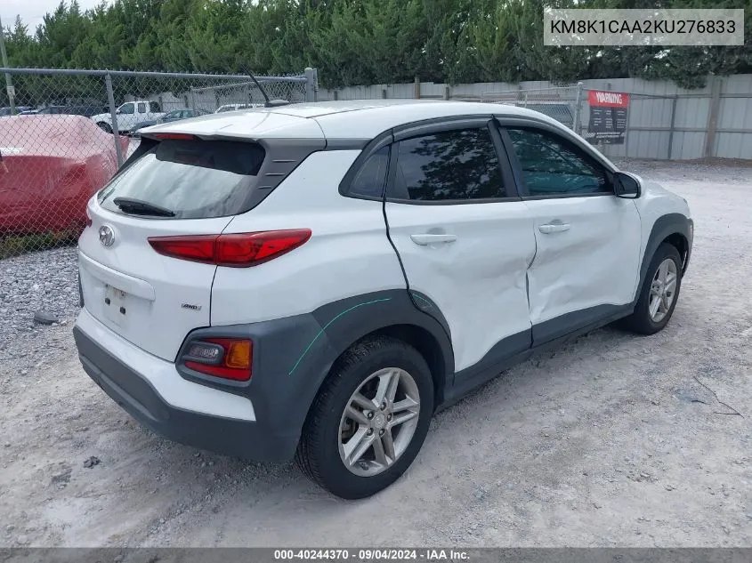 KM8K1CAA2KU276833 2019 Hyundai Kona Se