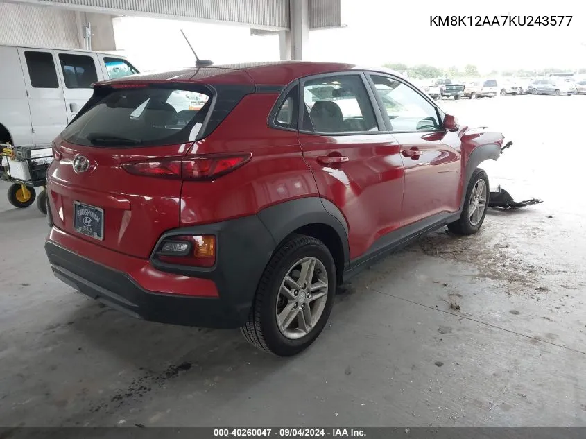 KM8K12AA7KU243577 2019 Hyundai Kona Se