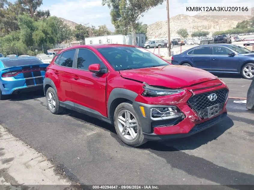 2019 Hyundai Kona Se VIN: KM8K12AA3KU209166 Lot: 40294647