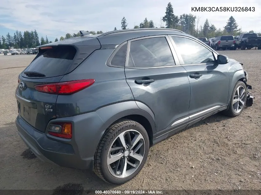 KM8K3CA58KU326843 2019 Hyundai Kona Limited