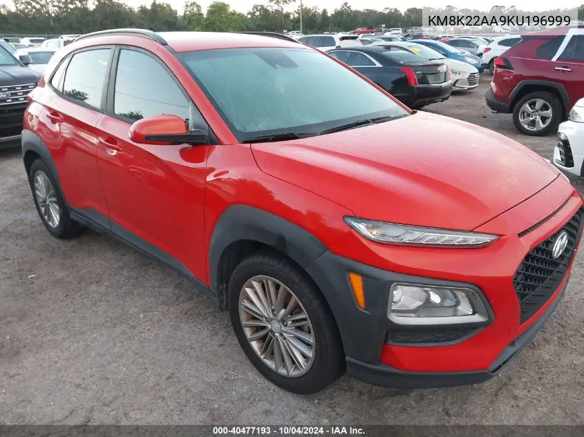 2019 Hyundai Kona Sel VIN: KM8K22AA9KU196999 Lot: 40477193